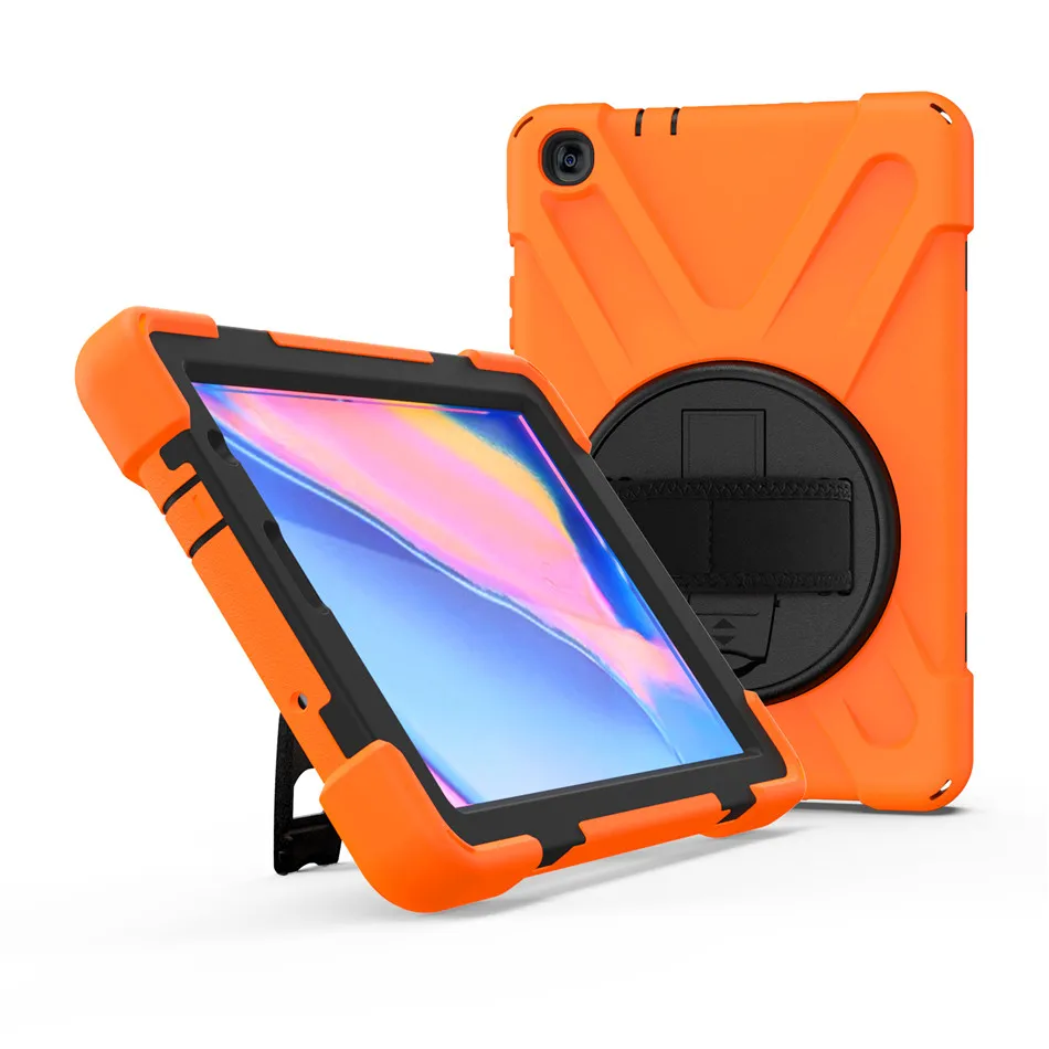 Tab A 8,0(S Pen) Сверхмощный Прочный противоударный чехол 360 Поворот Kickstand/рука+ шейный ремешок для samsung Tab A 8,0 SM-P200/P205