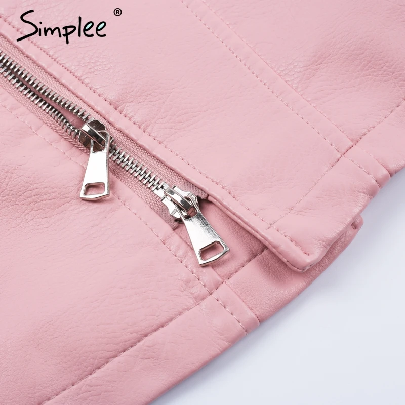 Женское облегающее мини платье Simplee из ПУ кожи короткое на молнии модное с v