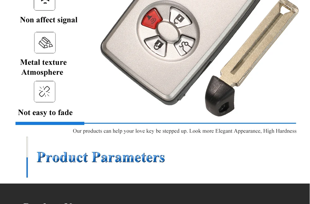 Keyforkess per Toyota Avalon Camry Highlander Corona Corolla Smart Card Chiave Auto Chiave A Distanza di Shell Fob 2/3/4 Pulsanti Nero/Bianco Caso - H4935c6c819484497ac54bb0f77a3d756h