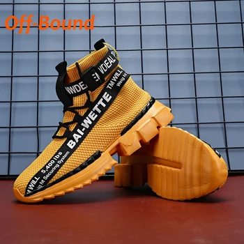 

Off-Bound Men Casual Shoes Ankle Boots Tennis Running Basketball Shoes Sneakers Knit Platform Skate Sport Training Shoes Size 47