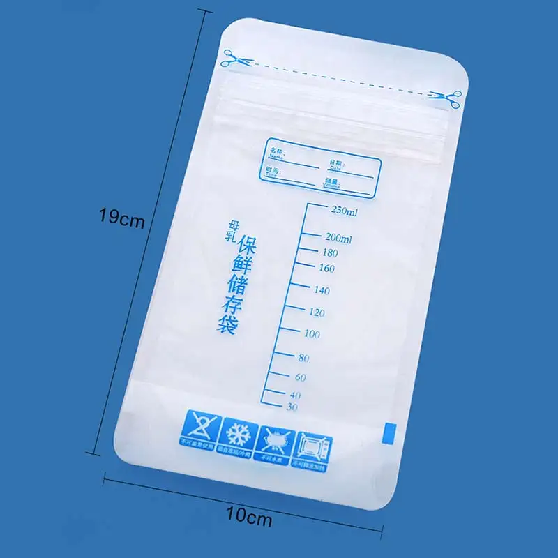 30Pcs Milk Freezer Bags Breast Milk Storage Bags Leakproof Zip Closure Baby Food Storage Breastmilk Feeding Accessories 250ml