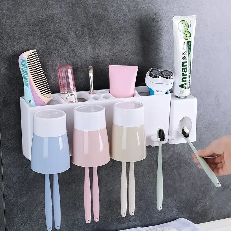 

Bathroom Toothpaste Holder Cute Expression Sucker Toothbrush Holder Bathroom Cartoon Toothbrush Rack Toothbrush Holders