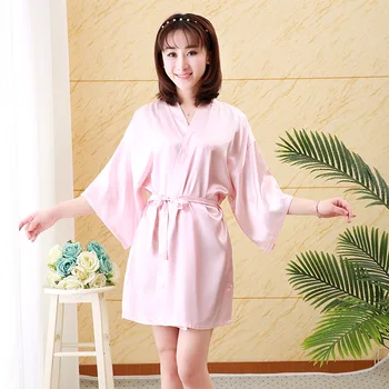 

Lingerie Robe Silk Bridesmaid Robes Silk Robes for Women Pink Bathrobe Plus Size Underwear Women Sleepwear Nightgown