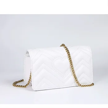 

Luxury Designer Quilted Leather Clutch Purse and Handbags for Women Shoulder Bag Mini Chain Flap Crossbody Bag with Key Chain