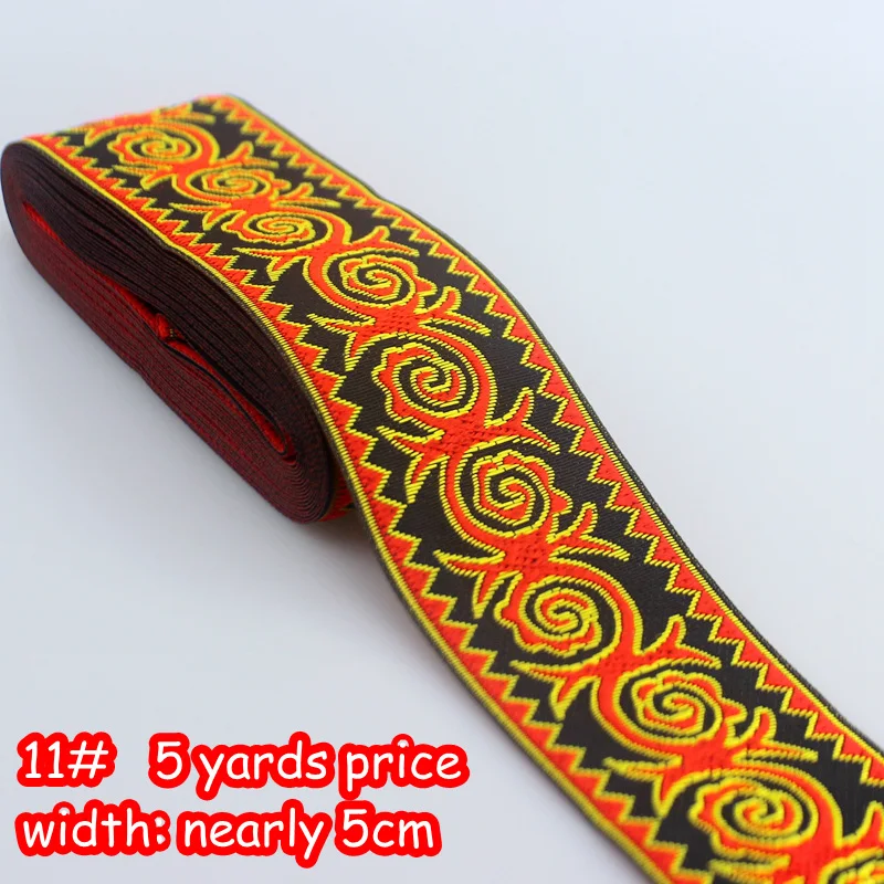 item 11--width 5cm 5 ярдов 5 см в ширину африканская кружевная ткань сумка гитара украшение шитье вышивка кружева сценический костюм аксессуары кружева планки ленты кружева - Цвет: item 11--width 5cm