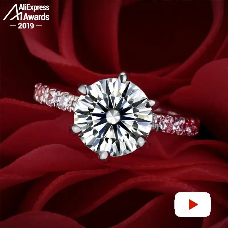 Oh My God So beautiful не поддельные круглые огранки S925 Серебряное кольцо SONA бриллиантовый