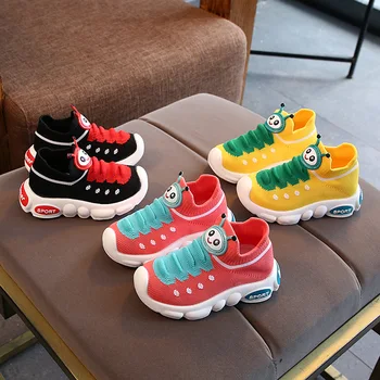 

2019 Autumn Winter New Boys Girls Cartoon Sports Shoes Children's Socks Shoes Casual Sets of Feet Knitted Boys Girls Shoes