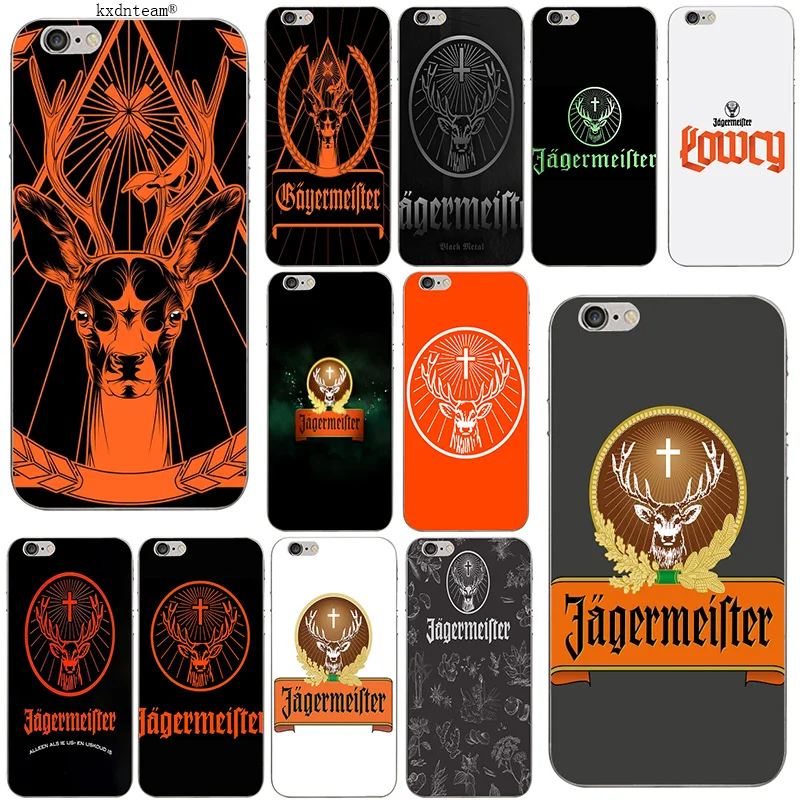 

Fashion Jagermeister Logo Deer Head Soft TPU Silicon Slim Transparent Cover for iPhone 8 7 6 6S Plus X 5 5S SE 5C 4 Shell Fundas