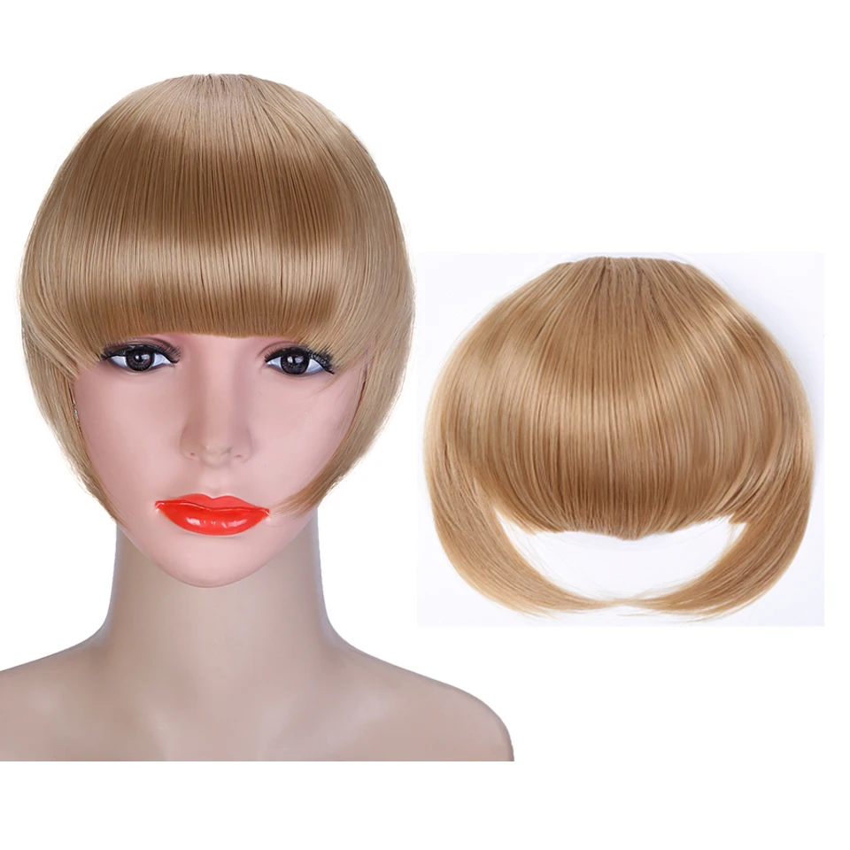 TALANG Neat Front Fringe Clip In  Hair Bangs  Hair Extensions Sweeping Side Blunt Bang Natural Black Brown Hairpieces