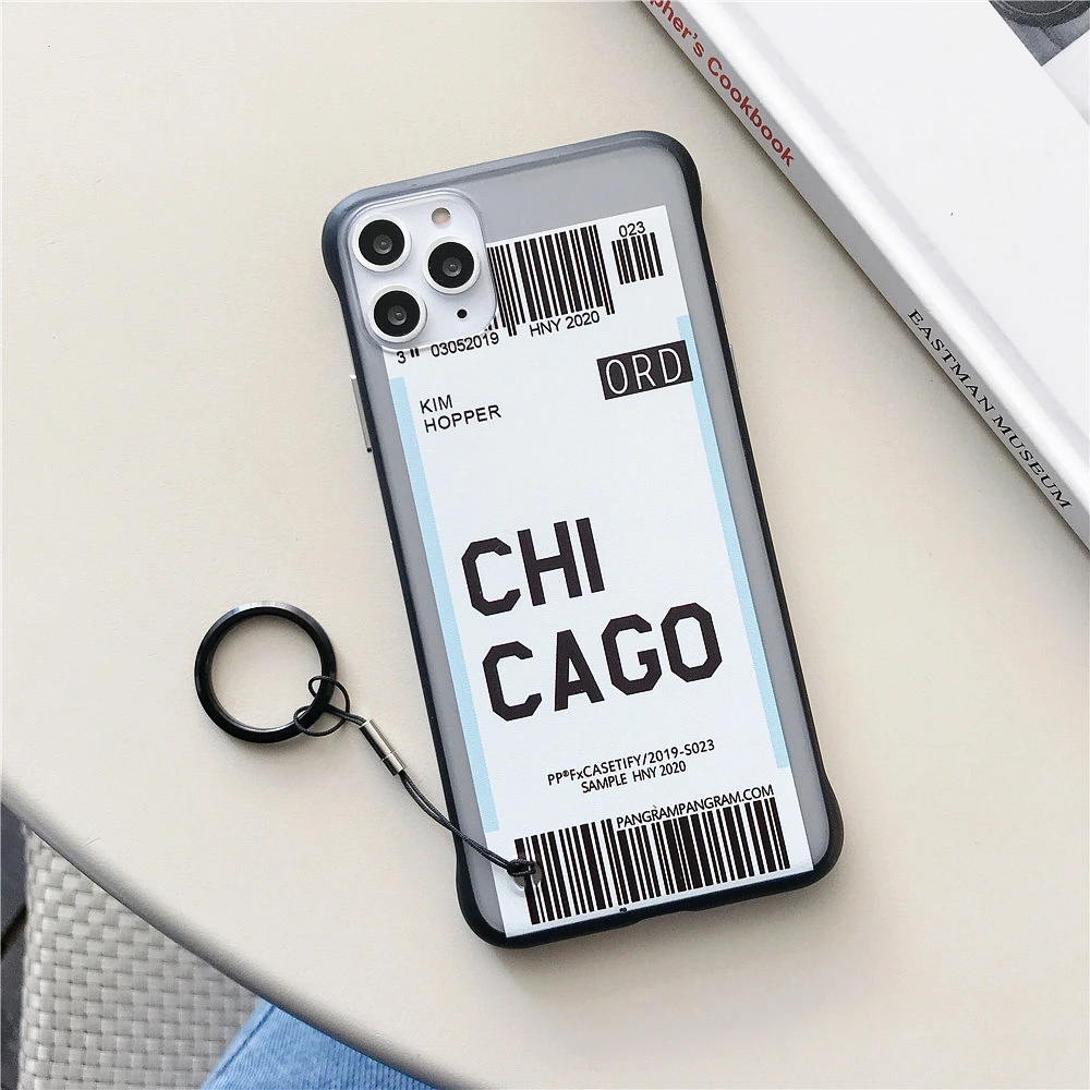 Ins US City Label Bar code Phone Case For iPhone 11 Pro Xs MAX XR X 6 s 7 8 plus Simple letter new York Clear silicon Cover Capa