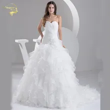 Белое платье Louisvuigon Vestido De Noiva Robe De Mariage свадебные платья трапециевидной формы из органзы Свадебные платья Милая YN 9508