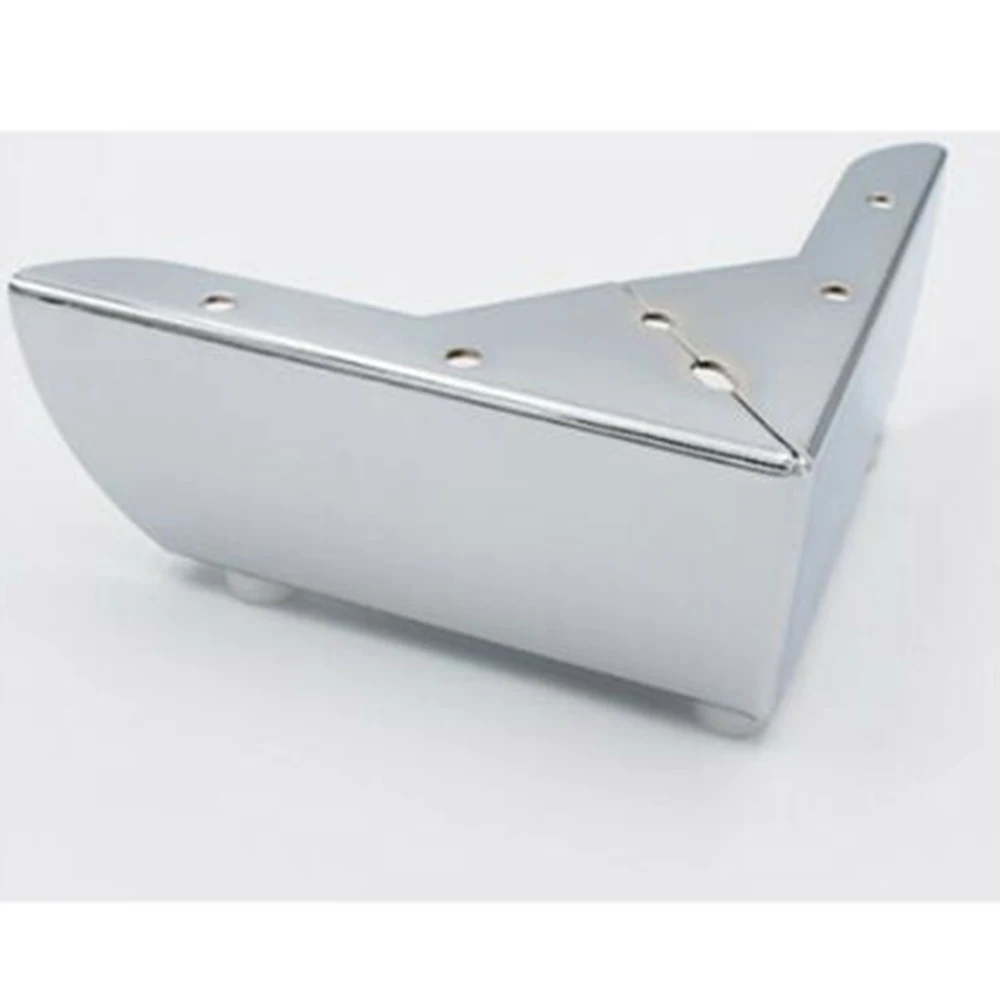 

4x METAL FEET CHROME FURNITURE LEGS FOR SOFA BED, CHAIR, CABINET HEIGHT 5.5~10CM