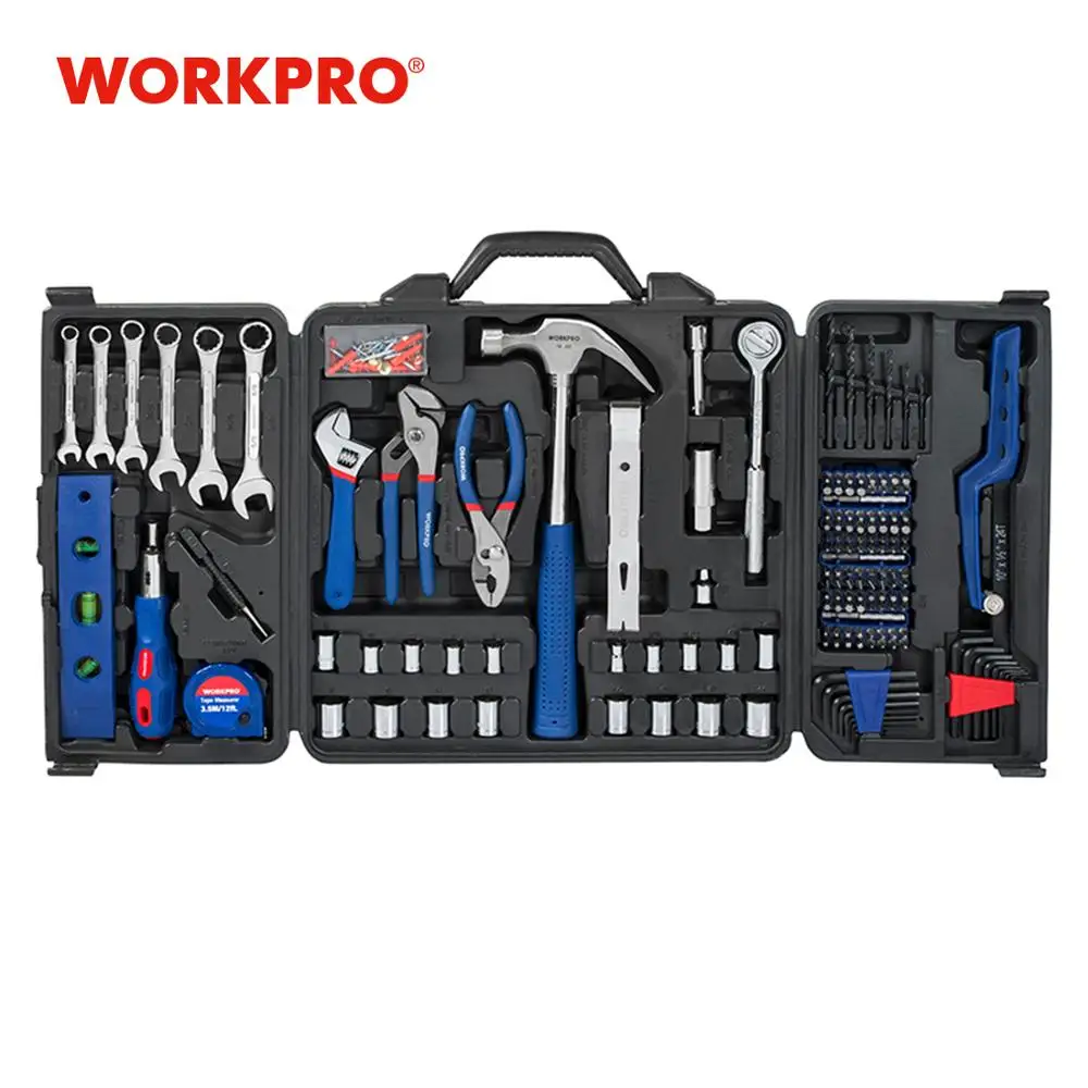 WORKPRO 201 шт. Набор инструментов ручной инструмент с трещоткой гаечный ключ