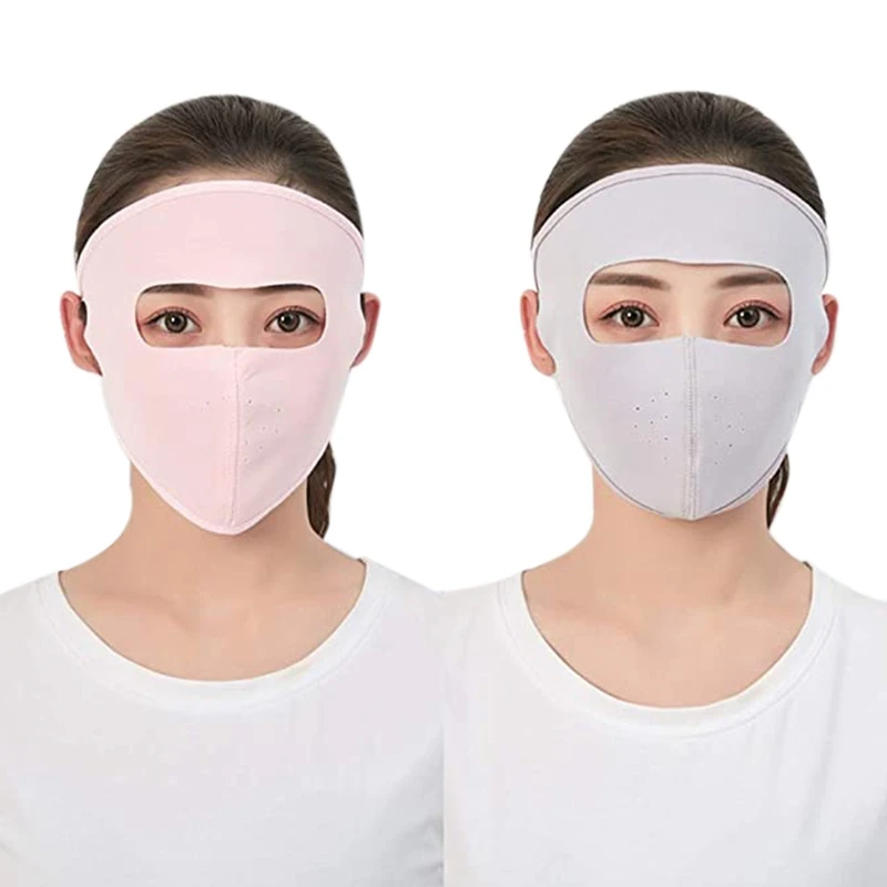 

6Pcs Men and Women Mask Breathable Ice Silk Cotton Full Face Mask Female Sun Protection Large Mask Full Face Mask