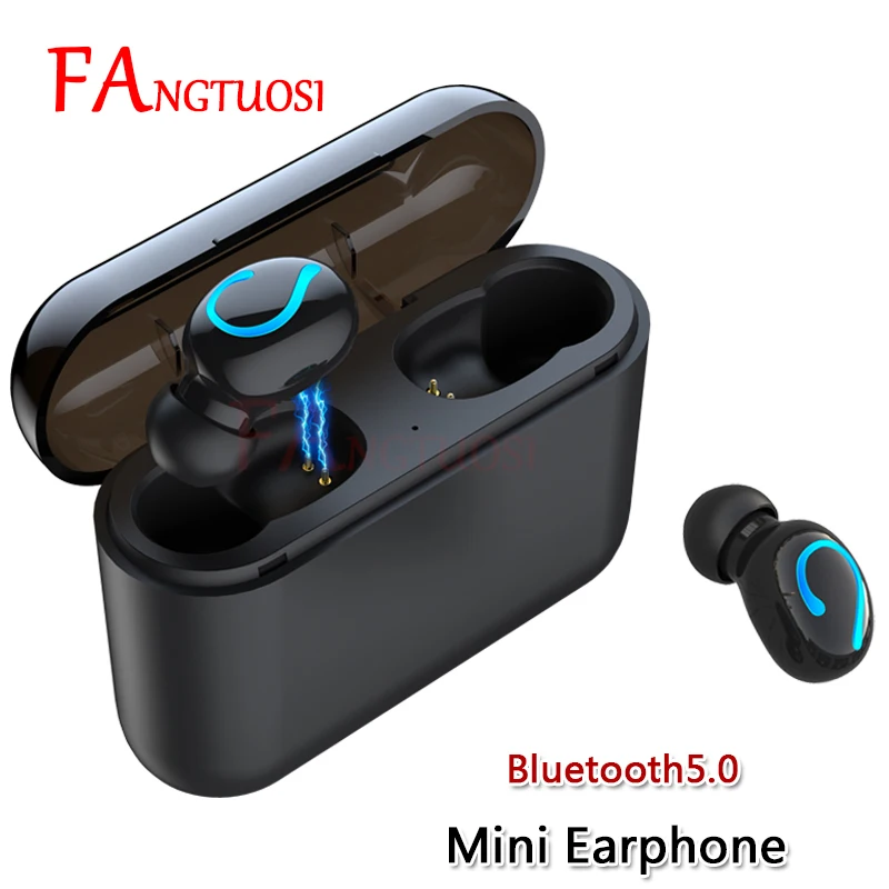 

FANGTUOSI TWS Wireless Bluetooth Earphone Stereo Music Headset with Microphone Handsfree call Earbuds Earpiece with Charging box