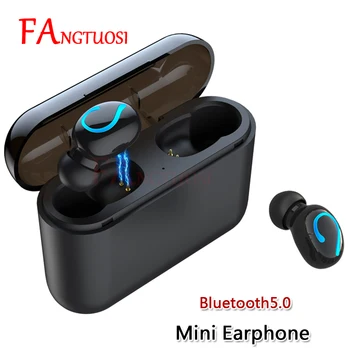 

FANGTUOSI TWS Wireless Bluetooth Earphone Stereo Music Headset with Microphone Handsfree call Earbuds Earpiece with Charging box