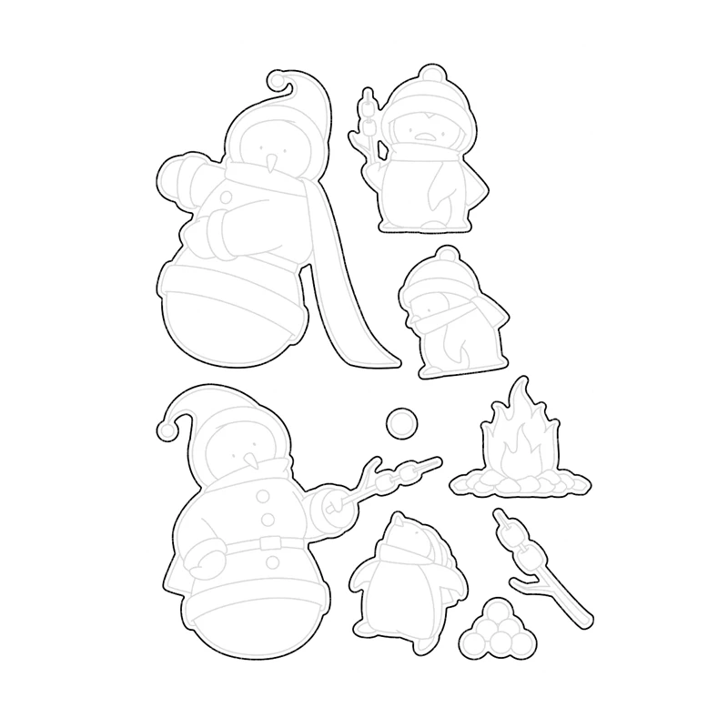 3D New Arrival Metal Cutting Craft Die and Scrapbooking For Paper Card Snowman Embossing Frames Merry Christmas Stamp Set