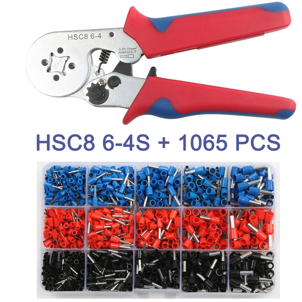 HSC8 6-4 6-6 многофункциональные crimppring инструменты crimppers новая модель Шестигранная четырехгранная для VE разъемы - Цвет: 6-4S 1065PCS