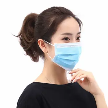 

Three-layer Anti-pollution Disposable Mask Protective Fabric Mask Anti-Dust Filter Against Droplets Mouth Face Masks 20/50PCS