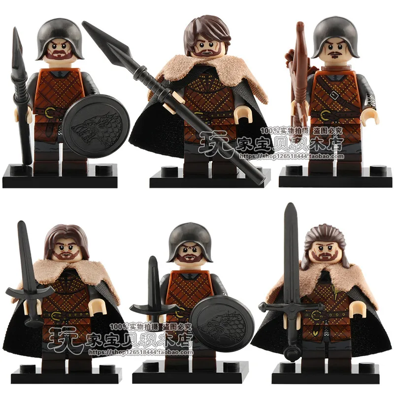 21PCS//LOT LEGO Set Game of Thrones Eddard Stark Spear Sword Figures Blocks Toys
