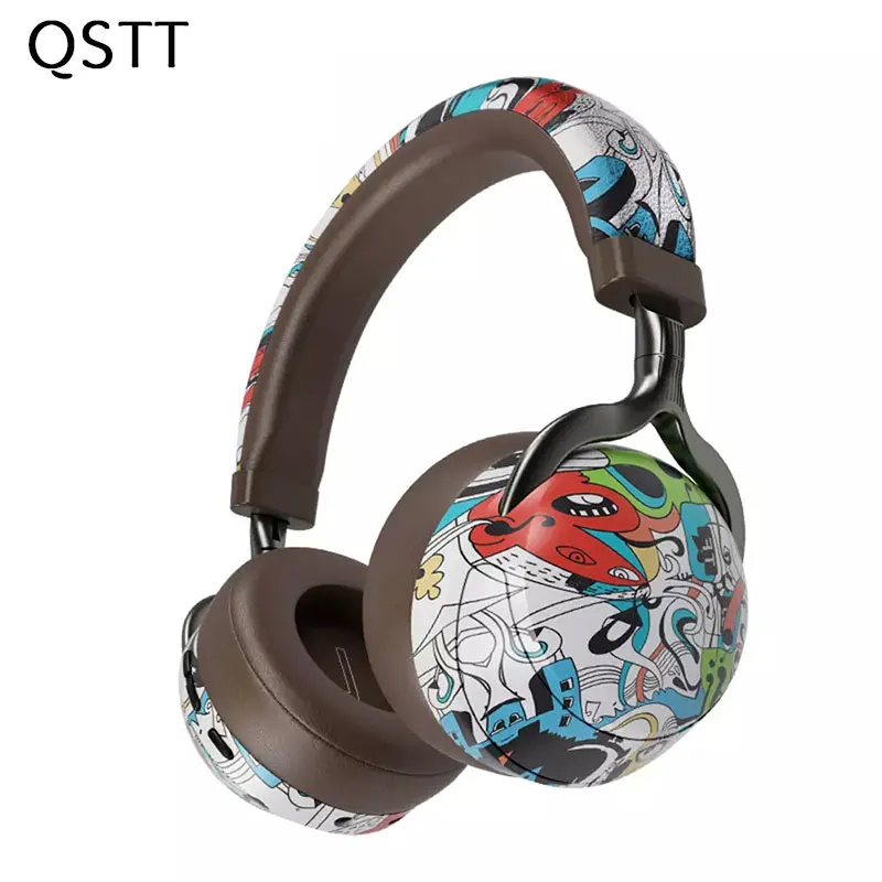 VJ086 Headset Metal Wireless Bluetooth Graffiti Headphone With Mic Subwoofer Cartoon Gaming Supports TF Card FM Radio | Электроника