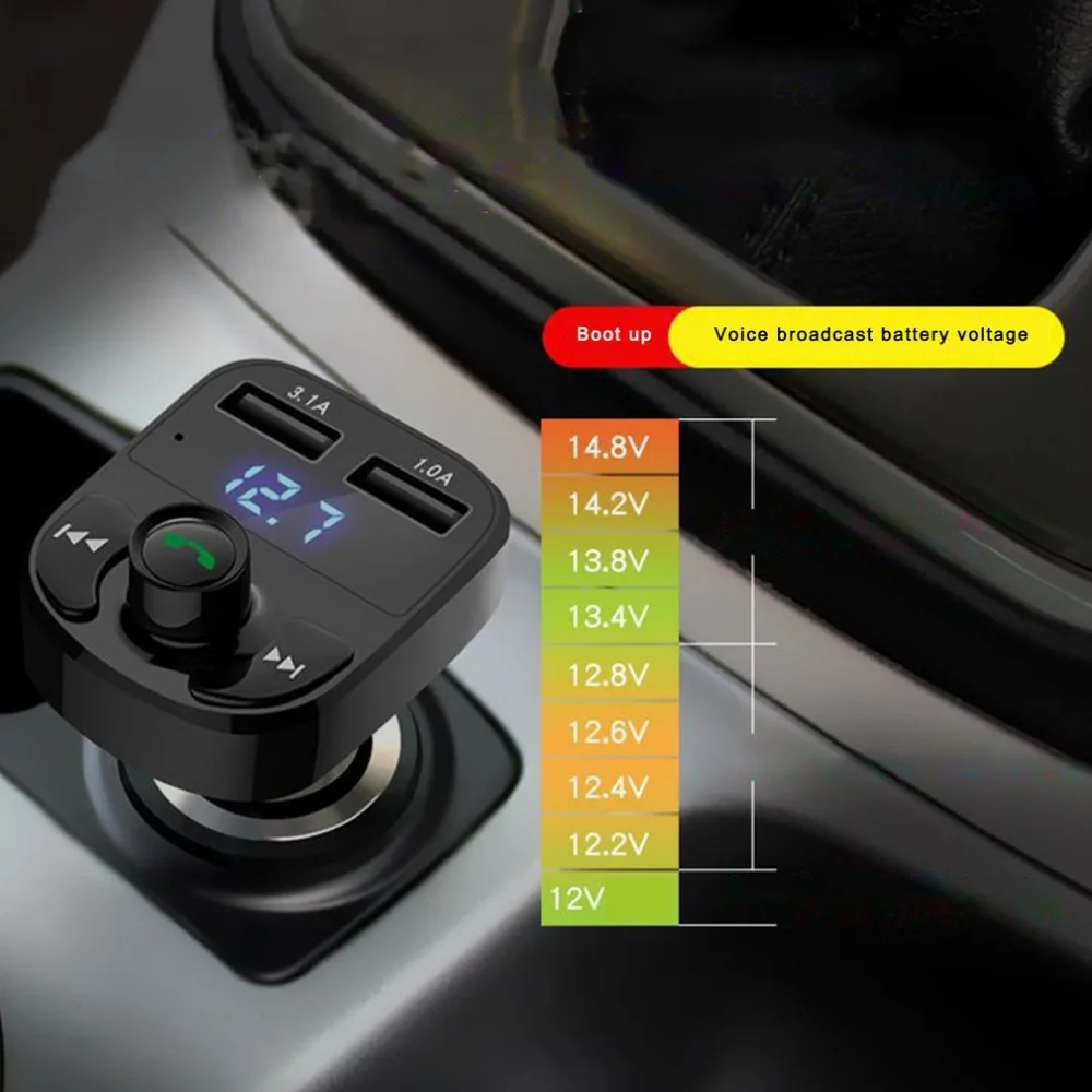 Беспроводной Bluetooth hands-free комплект fm-передатчик MP3-плеер для автомобиля lcd USB зарядное устройство FM модулятор автомобильные аксессуары