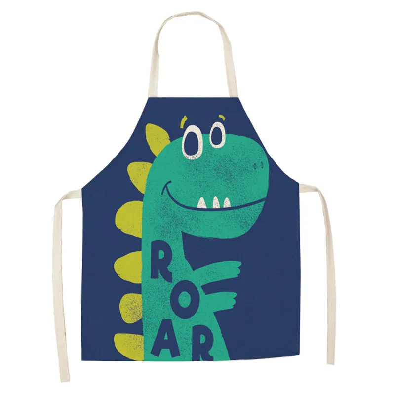 

Dinosaur Aprons Cartoon Animals Unisex Dinner Cooking Bib Funny Dinosaurs Print Kitchen Pinafore Cleaning Aprons