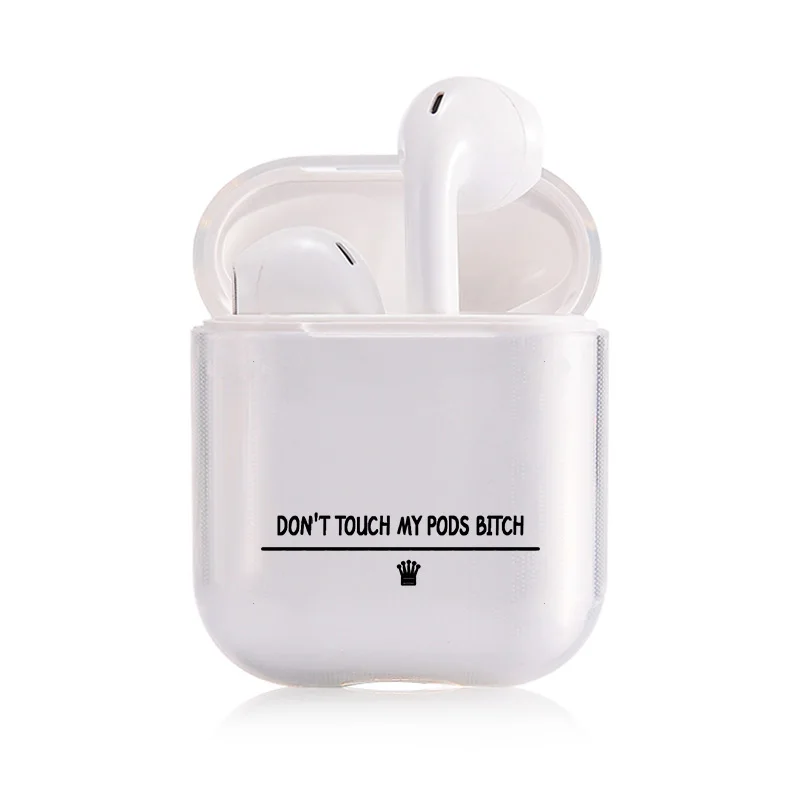 Simple Cute AirPods Case For Apple airpods Case Luxury Cartoon Hard Don't Touch Airpods Case in Bluetooth Earphone Accessories