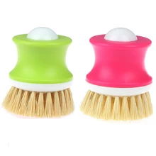1 pçs prato pote palma natural coco escova de lavagem purificador para restaurante cozinha verde/rosa(China)