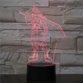 

Sora Figure 3D USB LED Night Light Multicolor RGB decorative lights Boys Kids Baby Gifts Game Kingdom Hearts Table Lamp 2420