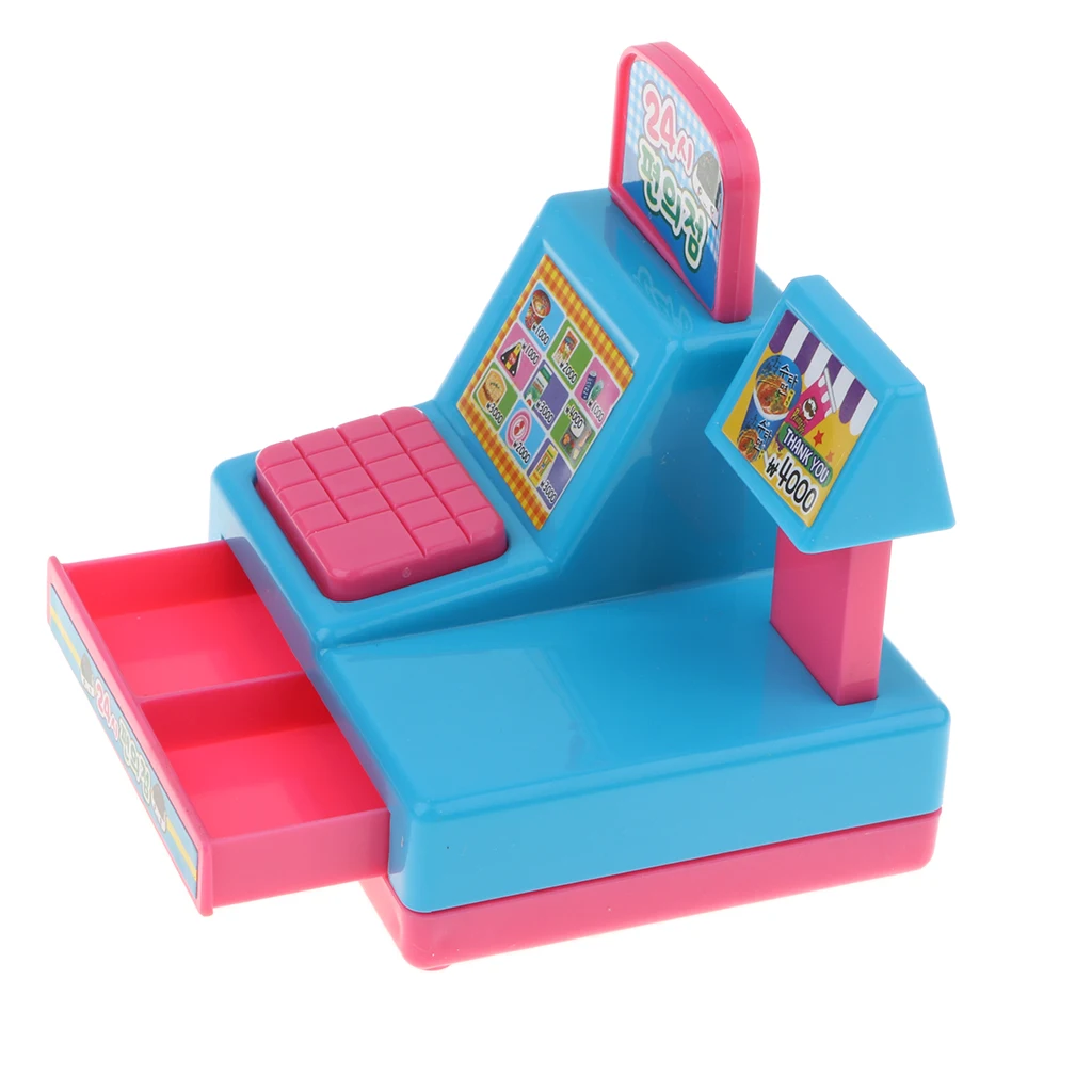 Simulation 24-Hour Convenience Store Cash Register Playset Kids Children's Pretend Play Toy Birthday Gift