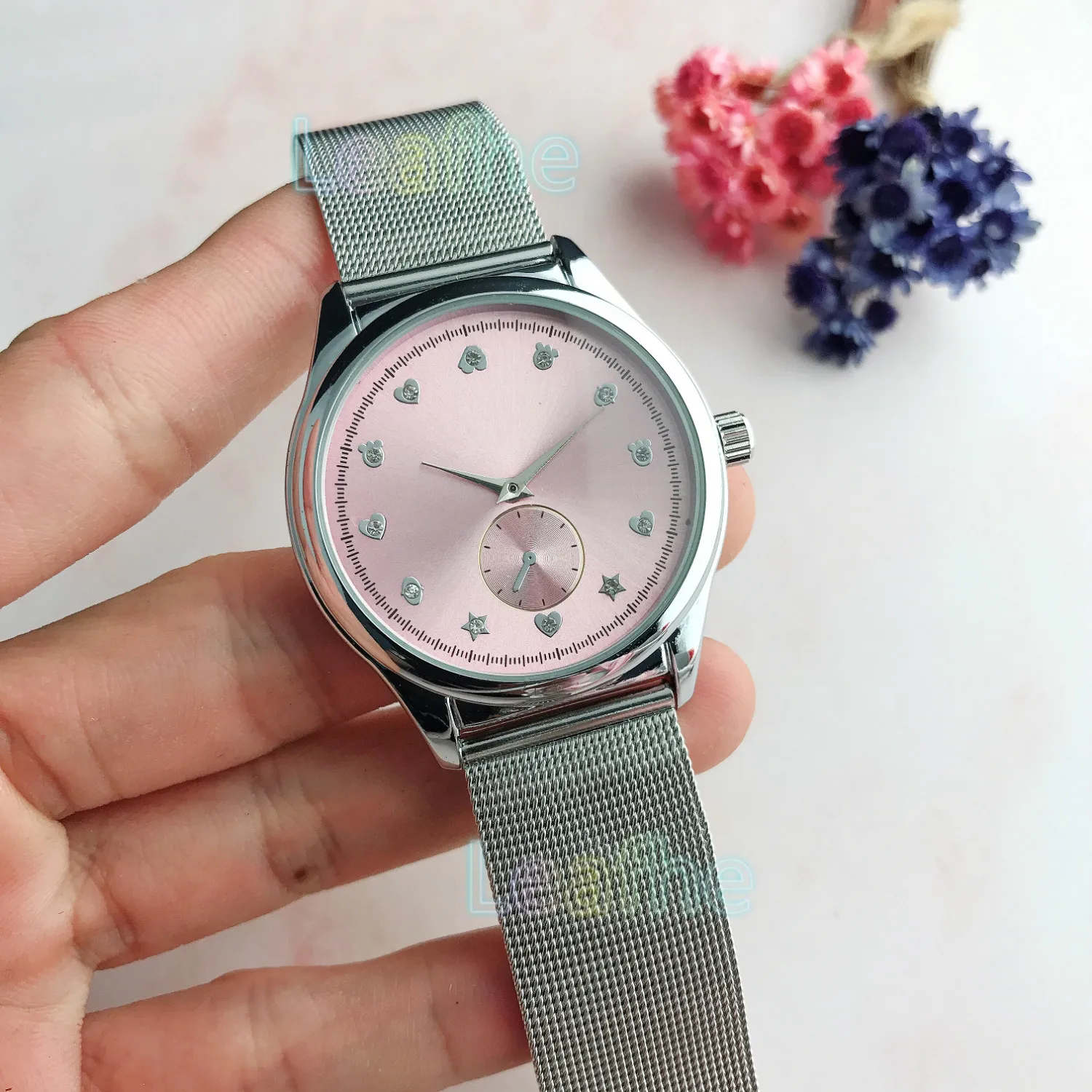 

Lady Silver Gold Steel brand bear Quartz Watch Female Clock Montre Femme Relogio Feminino