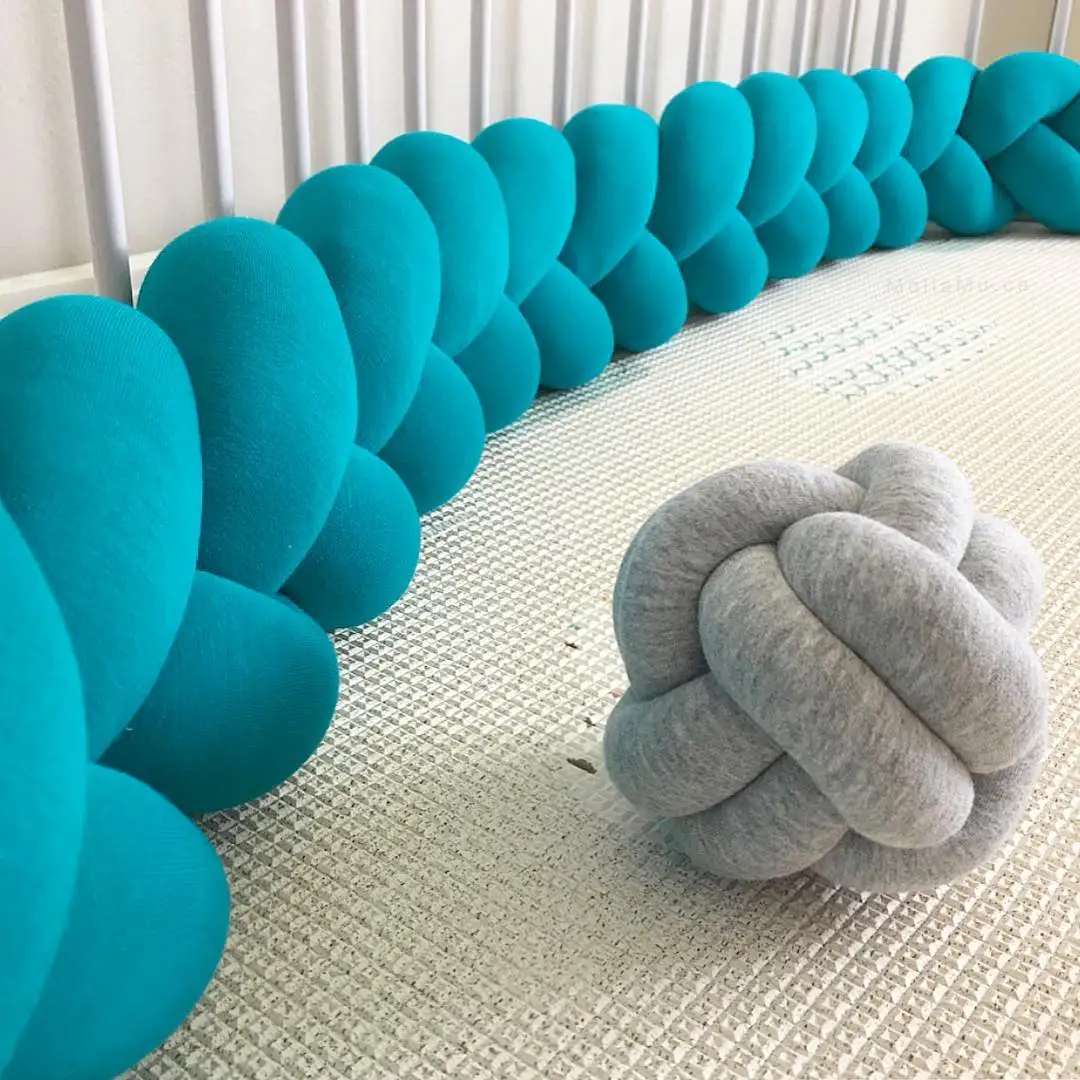 Baby Bumpers In The Crib Handmade Weaving 100%Cotton Chichonera Crib For Infant Bebe Protector Cot Bumper Room Decor 1M/2M/3M crib bumper