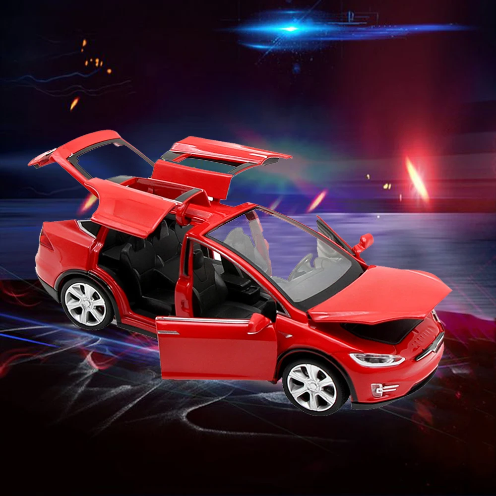 Модель автомобиля Tesla Model X 1:32 из сплава литые игрушки автомобили со звуком