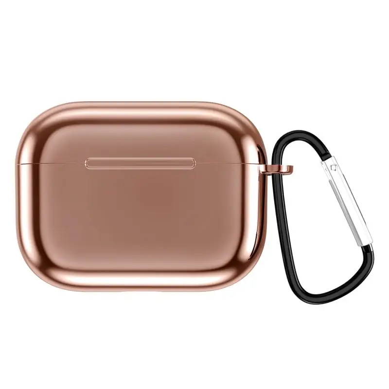 Rose gold Для AirPods Pro Чехол защитный чехол покрытие ТПУ противоударные наушники защитный чехол для Air Pods Pro чехол с брелком - Цвет: Rose gold