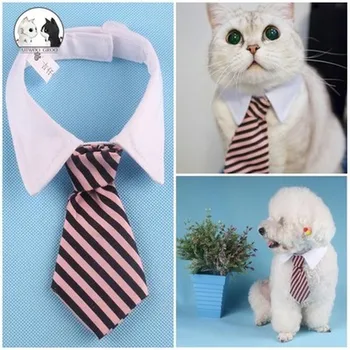 

Handsome Dog Cat Striped Bow Tie Collar Dress Up Grooming Pet Necktie for Medium Large Dogs Pet Adjustable Cosplay Party Collar