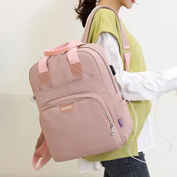 

Waterproof Laptop Backpack Female Fashion Girl Backpack Back pack Women men Oxford cloth Black Pink