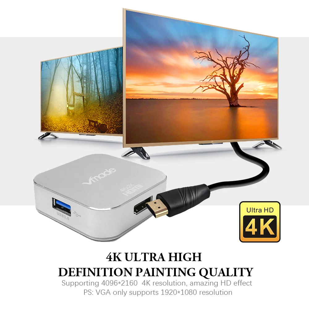 Оригинальный концентратор USB 3 0 типа C HDMI/VGA Мини конвертер адаптер для MacBook Pro/Google