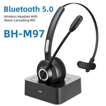 

Mono Bluetooth Wireless Noise Cancelling Headset Call Center VOIP Headset for Office Driver Diameter Bluetooth Version Plug Type
