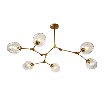 

Nordic Living Room Lamp Long Chandelier Dining Room Lamp Bedroom Molecular Magic Bean Lamp Living Room Wrought Iron Chandelier