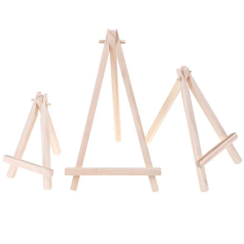 Wood Mini Easel Frame Tripod Display Meeting Wedding Table Number Name Card Stand Display Holder Children Painting Craft 90 60mm slope wooden table photo name card tag holder frame oblique plane desk sign stand display rack