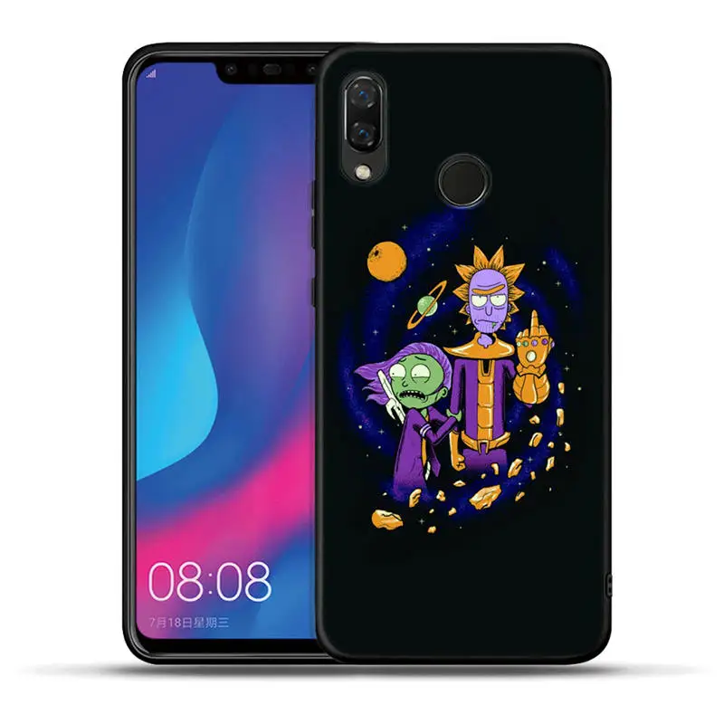 Черный силиконовый чехол Rick and Morty для Honor 20 Pro 10 9 9i 8 Lite 8X8 S 8C 7A 7X V20 View 20 матовый чехол Coque Etui - Цвет: H1370