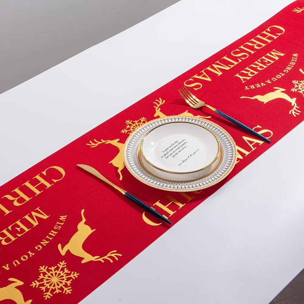 red Merry Christmas настольная дорожка s Современная Красная лента-веревка Снеговик длинный стол бегун ткань 270 см домашний декор дорожка на стол#2S17 - Цвет: red