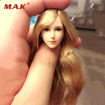 

1/6 Scale girl Head Sculpt SDH015C long Blonde hair female Head Carved Head Model female Head Carving toy for Tbleague pale body