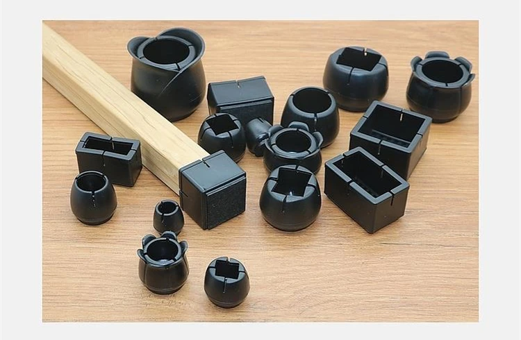 4pcs/set black rubber Table And Chair Leg Caps Foot Cover Home Decor Non-slip Furniture sofa leg Feet Pads Floor Protector Pad