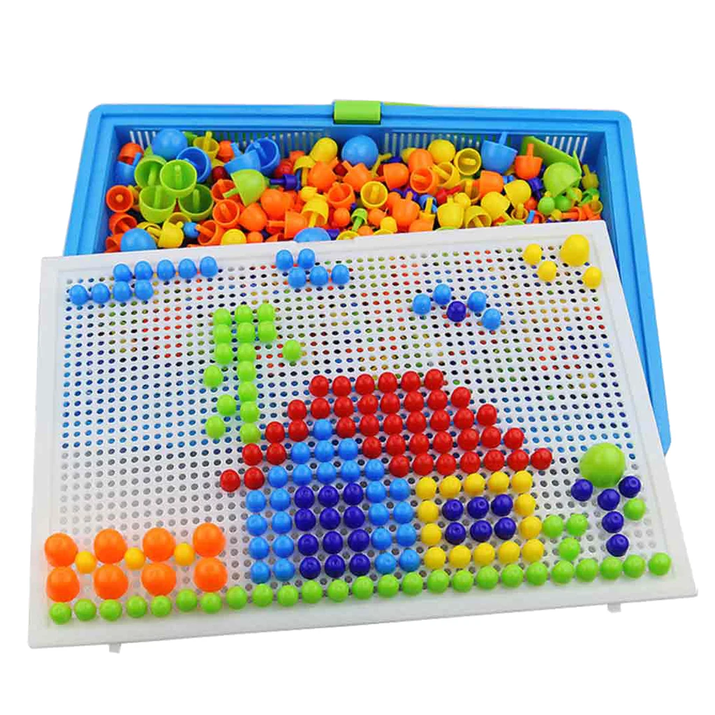 DIY Toys Puzzle Creative Mosaic Mushroom Nail Kit Button Art Kids Toys