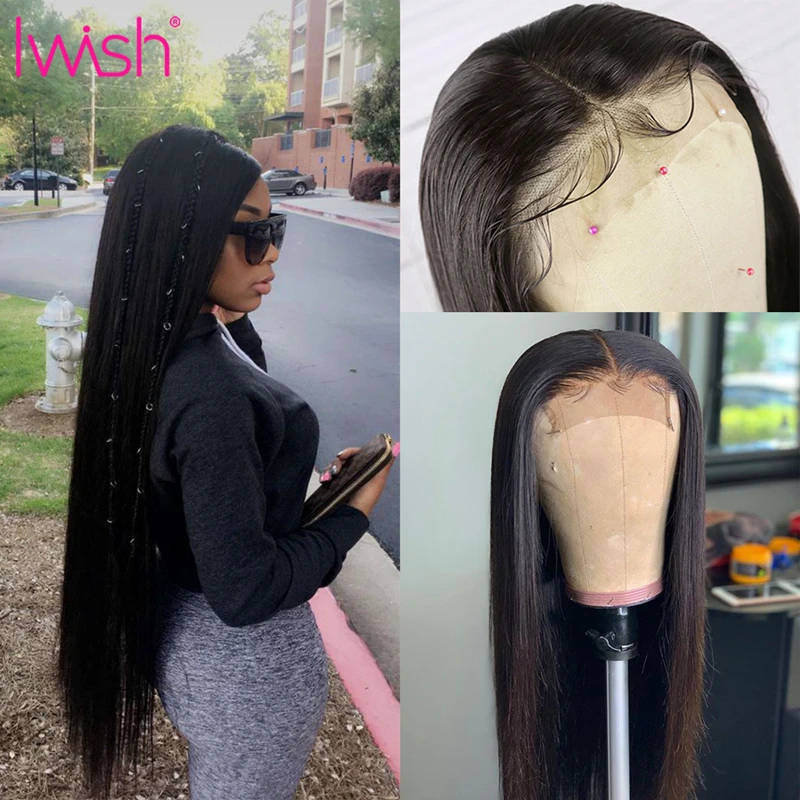 30 inch Straight Lace Front Wig Brazilian Human Hair Wigs Lace Front Human Hair Wigs 4x4 Lace Closure Wig Omber Highlight Wig