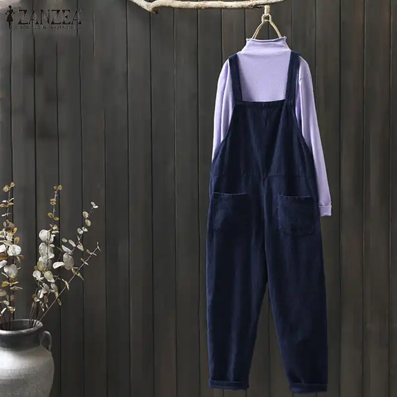 wide leg corduroy overalls