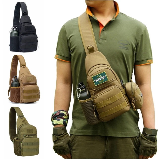 Bolso de hombro para hombre, mochila militar Molle, bolso cruzado camuflaje para senderismo, Camping, caza, viaje _ - AliExpress Mobile