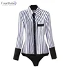 Fashion Stripe Blouses and Tops for Women Office Lady Work Body Shirt Long Sleeve Bodysuit Female Rompers Autumn Jumpsuit 2022 ► Photo 1/6